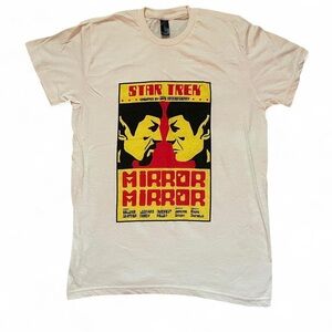 LOOT CRATE • STAR TREK • MIRROR MIRROR • CREAM/RED • GRAPHIC TEE SHIRT • SIZE S